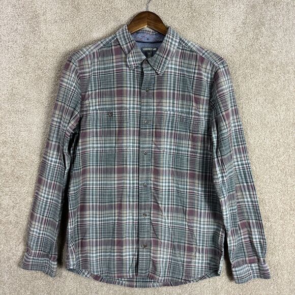 Toad&Co Other - Toad&Co Shirt Mens Size Medium M Gray Plaid Flannel Long Sleeve Organic Cotton